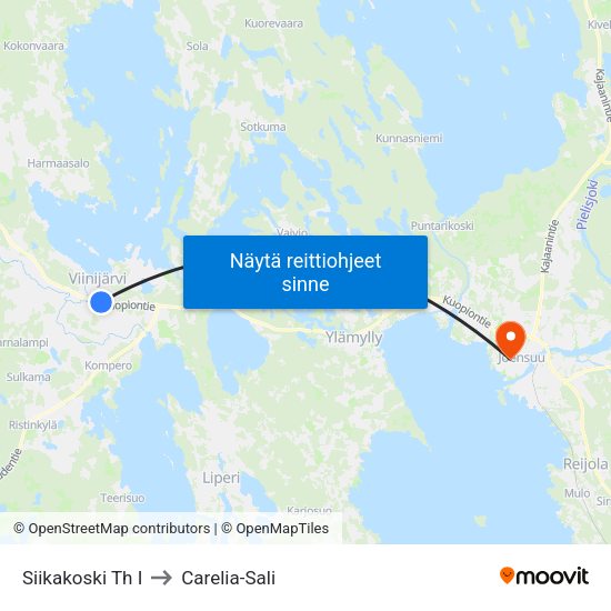 Siikakoski Th I to Carelia-Sali map