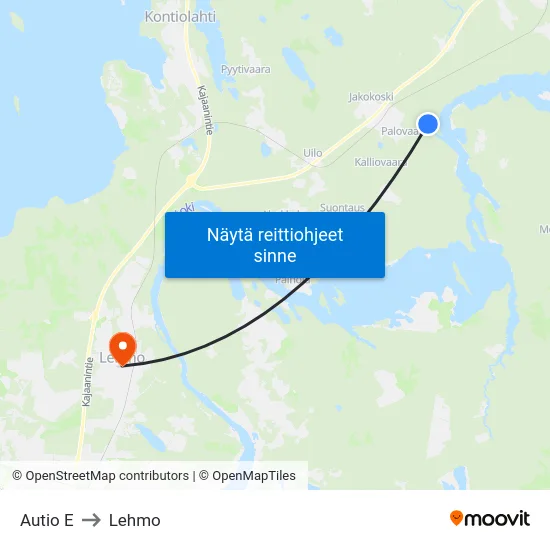 Autio E to Lehmo map