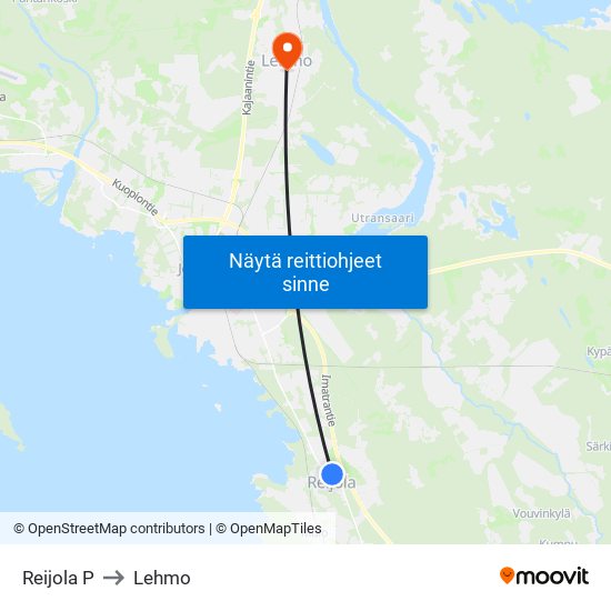 Reijola P to Lehmo map