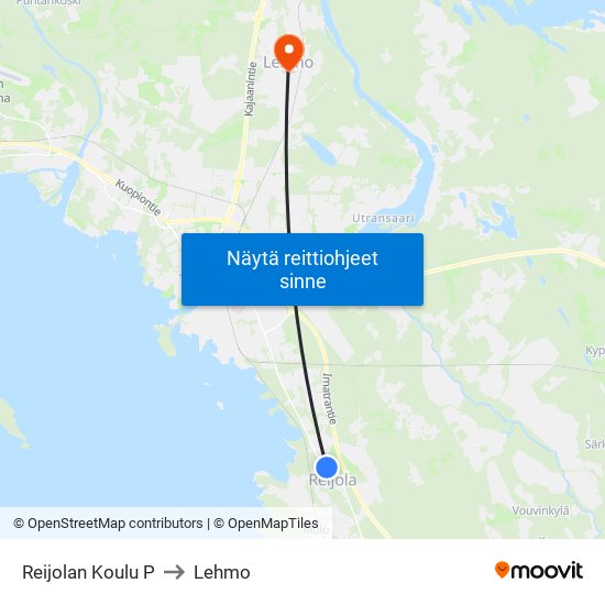 Reijolan Koulu P to Lehmo map