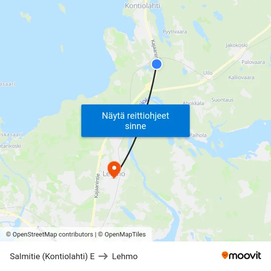 Salmitie (Kontiolahti) E to Lehmo map