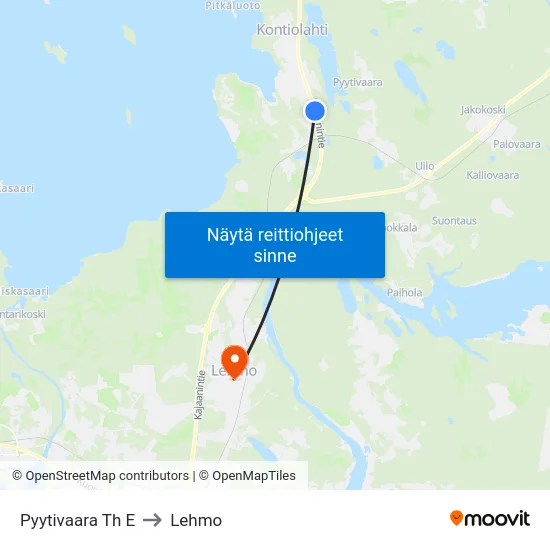 Pyytivaara Th E to Lehmo map