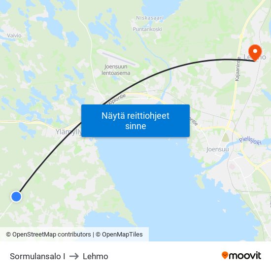 Sormulansalo I to Lehmo map