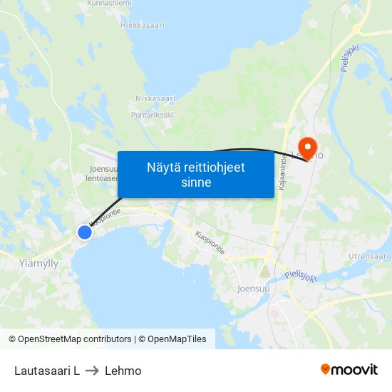 Lautasaari L to Lehmo map
