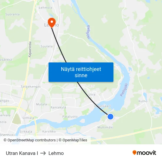 Utran Kanava I to Lehmo map