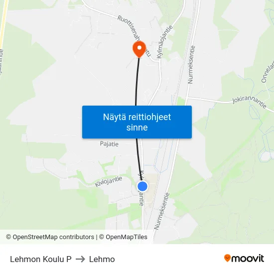 Lehmon Koulu P to Lehmo map
