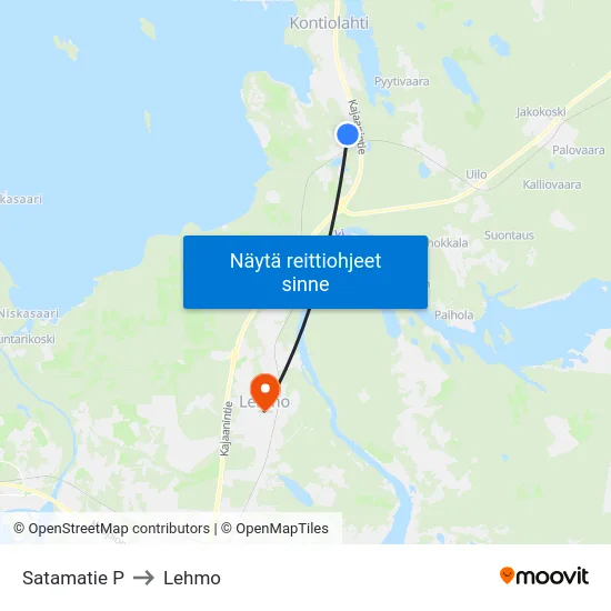 Satamatie P to Lehmo map