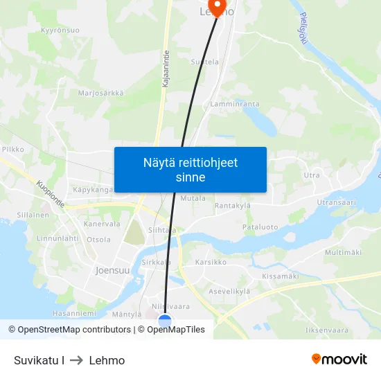 Suvikatu I to Lehmo map