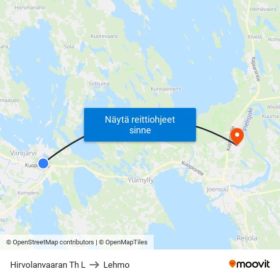Hirvolanvaaran Th L to Lehmo map