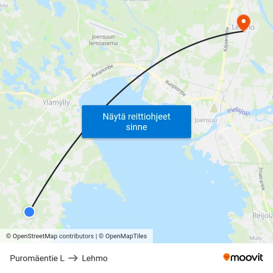 Puromäentie L to Lehmo map