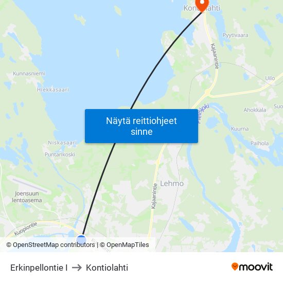 Erkinpellontie I to Kontiolahti map