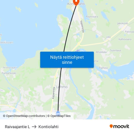 Raivaajantie L to Kontiolahti map