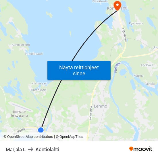 Marjala L to Kontiolahti map