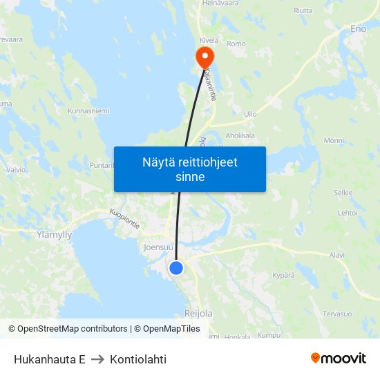 Hukanhauta E to Kontiolahti map