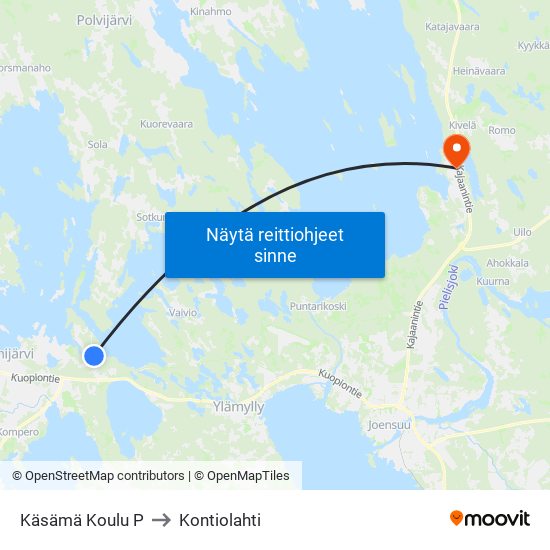 Käsämä Koulu  P to Kontiolahti map