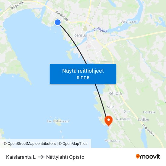 Kaislaranta L to Niittylahti Opisto map