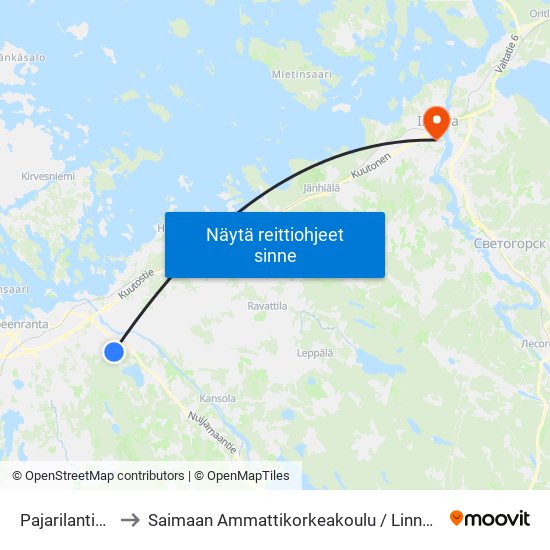 Pajarilantie 453 to Saimaan Ammattikorkeakoulu / Linnalan Kampus map