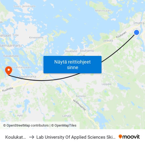 Koulukatu 54 E to Lab University Of Applied Sciences Skinnarilan Campus map