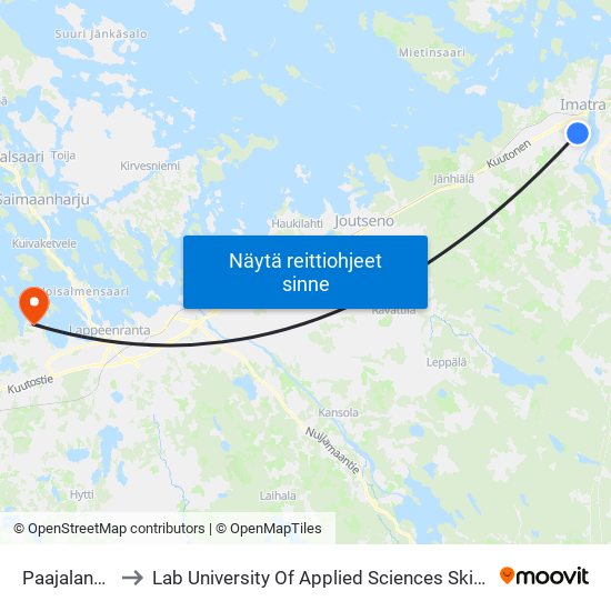 Paajalankatu E to Lab University Of Applied Sciences Skinnarilan Campus map