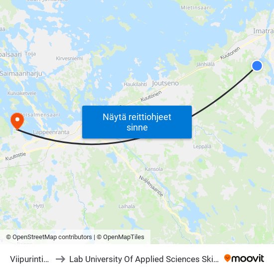 Viipurintie 88 P to Lab University Of Applied Sciences Skinnarilan Campus map