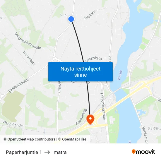 Paperharjuntie 1 to Imatra map