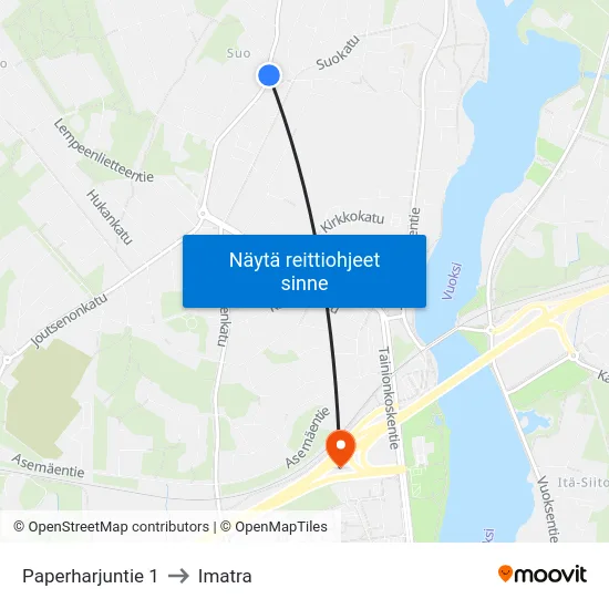 Paperharjuntie 1 to Imatra map