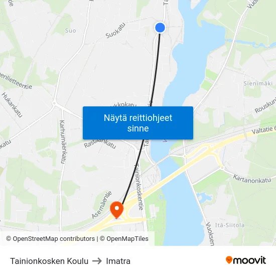 Tainionkosken Koulu to Imatra map