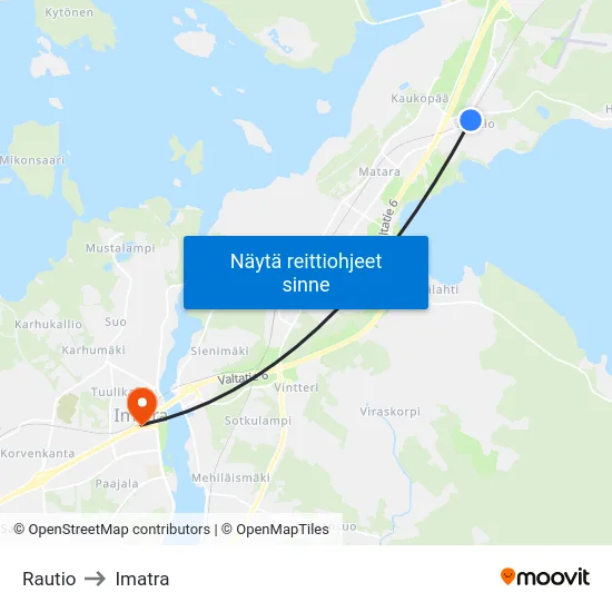 Rautio to Imatra map