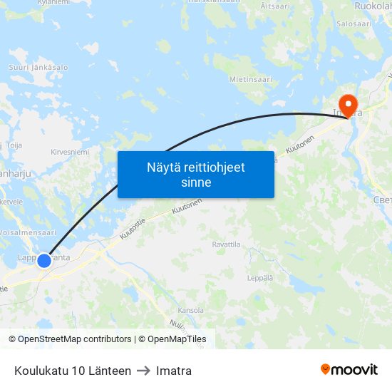 Koulukatu 10 Länteen to Imatra map