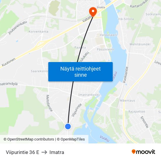 Viipurintie 36 E to Imatra map
