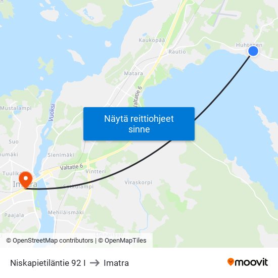 Niskapietiläntie 92 I to Imatra map