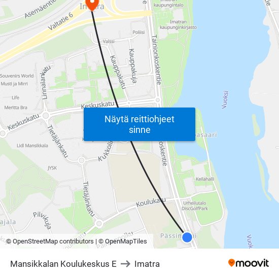 Mansikkalan Koulukeskus E to Imatra map