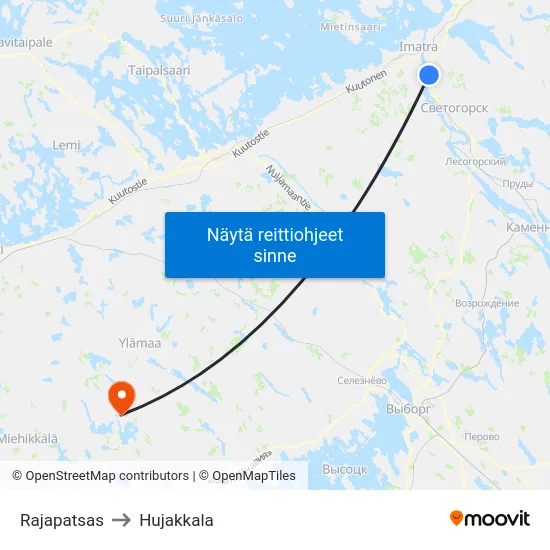 Rajapatsas to Hujakkala map