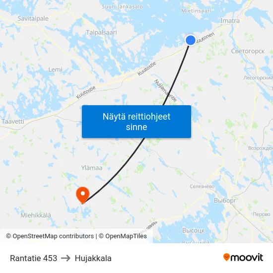 Rantatie 453 to Hujakkala map
