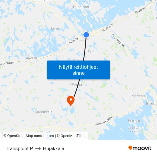 Transpoint P to Hujakkala map
