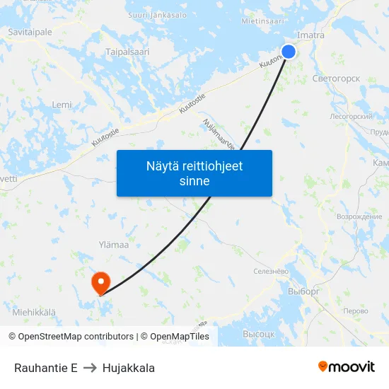Rauhantie E to Hujakkala map