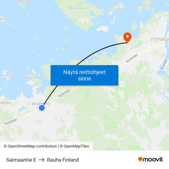 Saimaantie E to Rauha Finland map