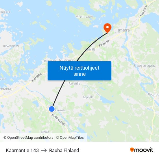 Kaarnantie 143 to Rauha Finland map