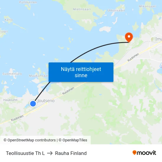 Teollisuustie Th L to Rauha Finland map