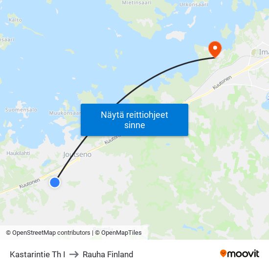 Kastarintie Th I to Rauha Finland map