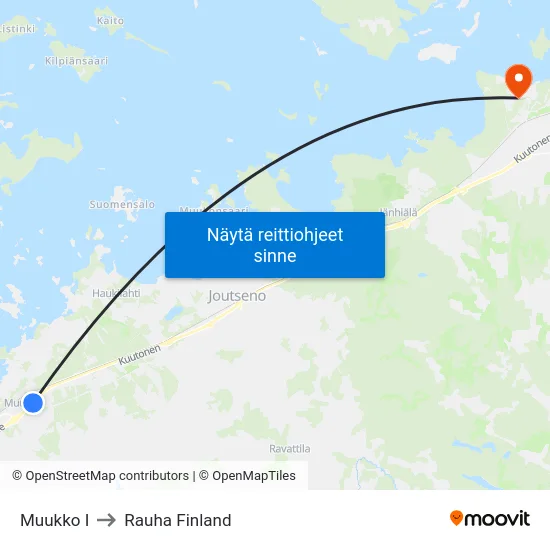 Muukko I to Rauha Finland map