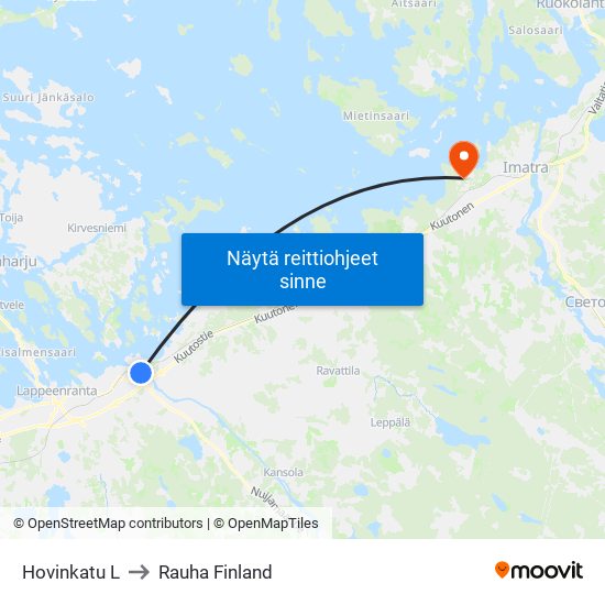 Hovinkatu L to Rauha Finland map