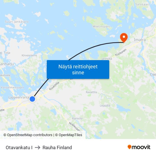 Otavankatu I to Rauha Finland map