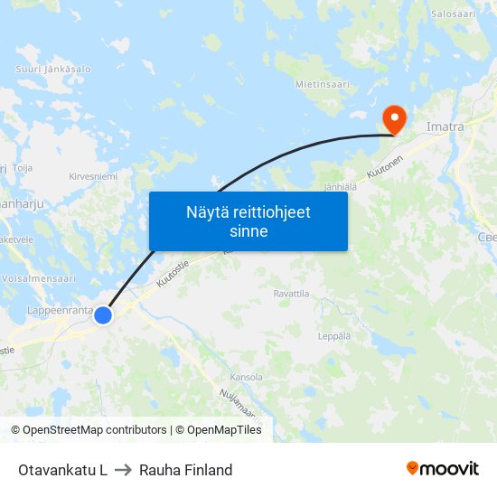 Otavankatu L to Rauha Finland map