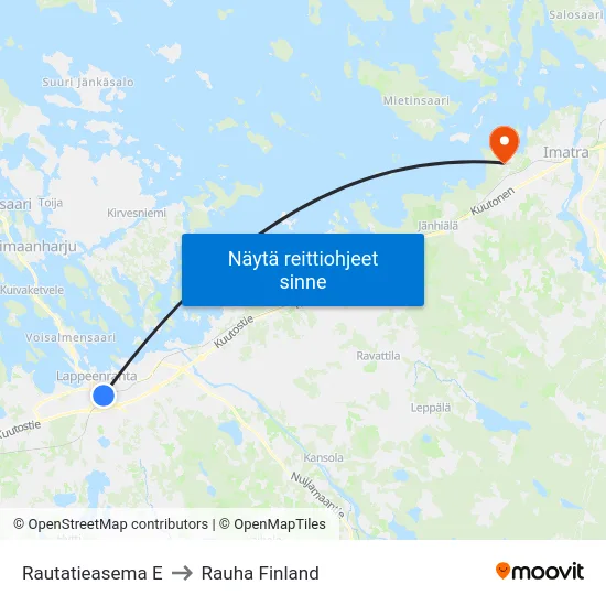 Rautatieasema E to Rauha Finland map