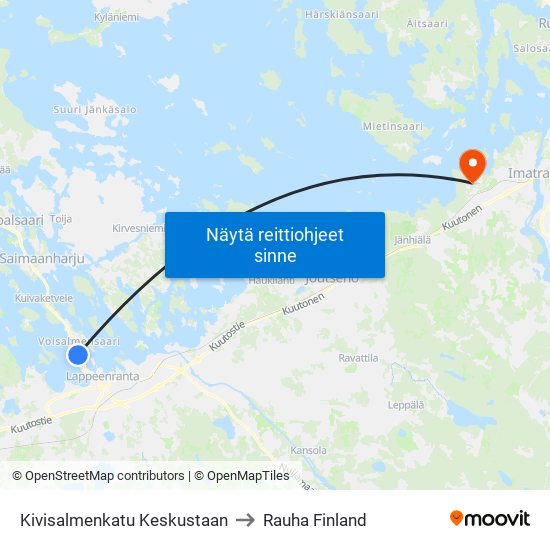 Kivisalmenkatu Keskustaan to Rauha Finland map