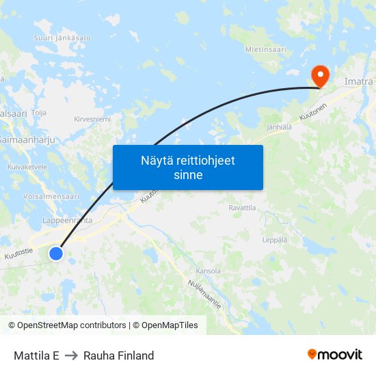 Mattila E to Rauha Finland map