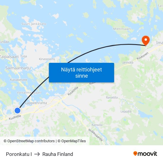 Poronkatu I to Rauha Finland map