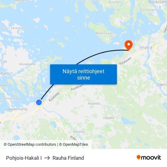 Pohjois-Hakali I to Rauha Finland map