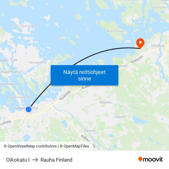 Oikokatu I to Rauha Finland map